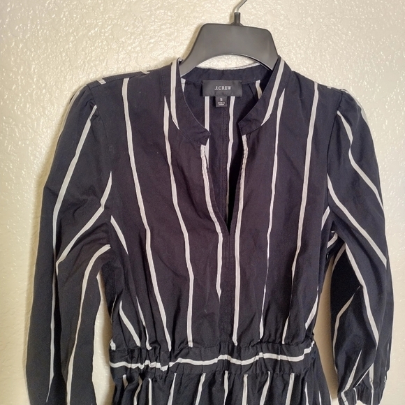 J. Crew Cinched-waist cotton poplin midi dress in stripe sz S - Picture 3 of 11